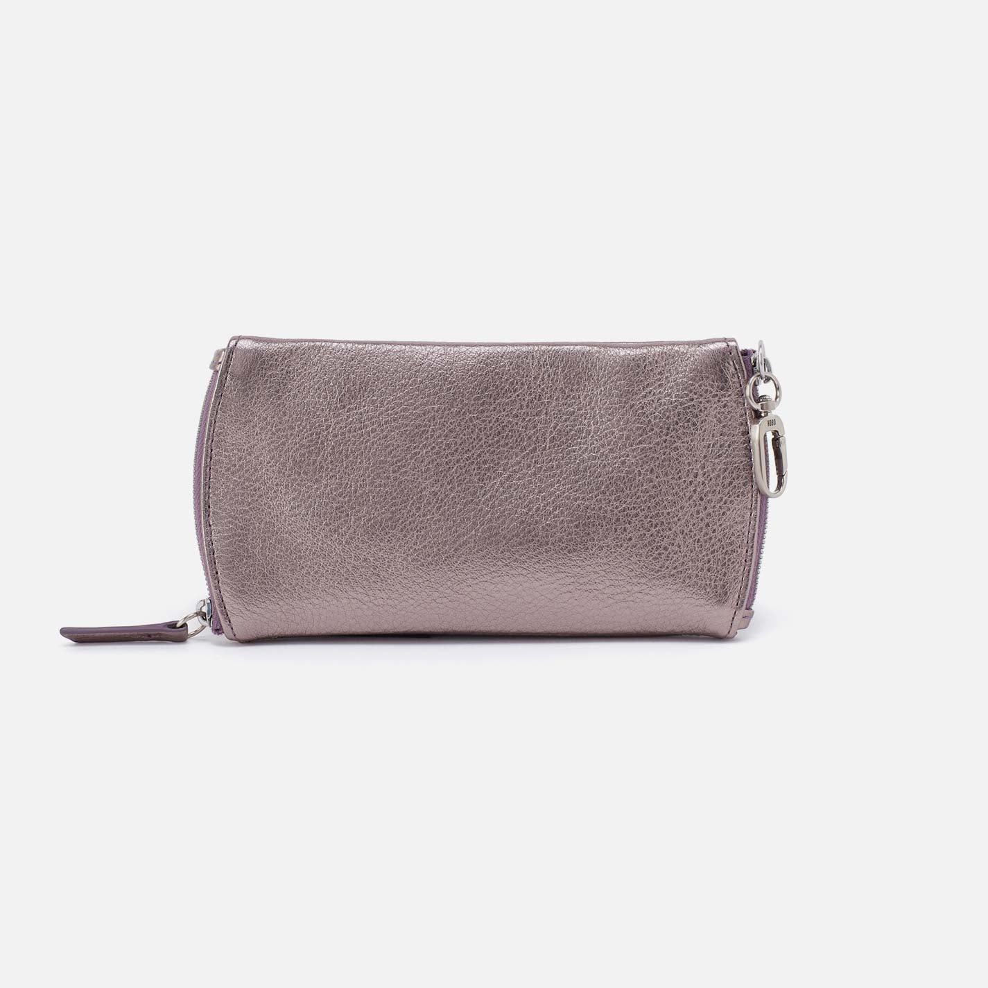 Spark Double Eyeglass Case in Metallic Leather – Pewter Spur