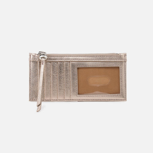 Carte Card Case In Metallic Leather – Cameo Quartz
