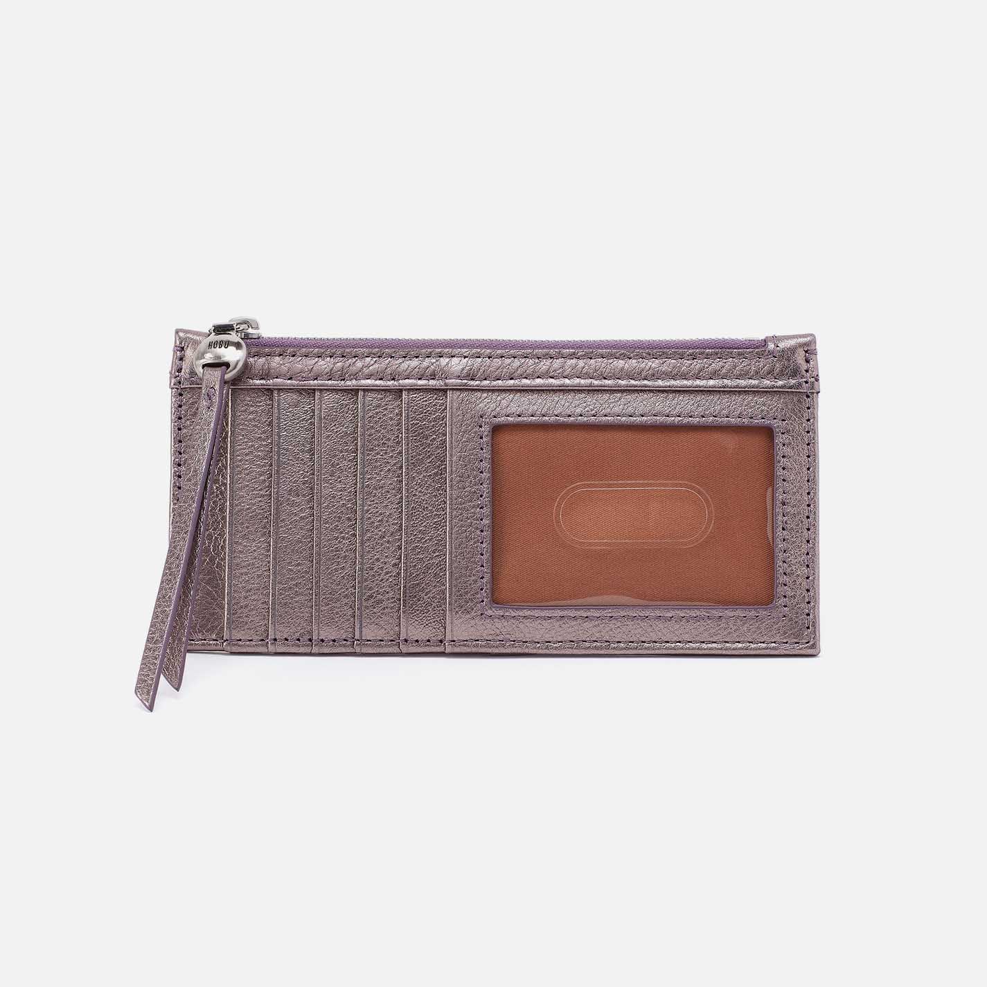 Carte Card Case in Metallic Leather – Pewter Spur