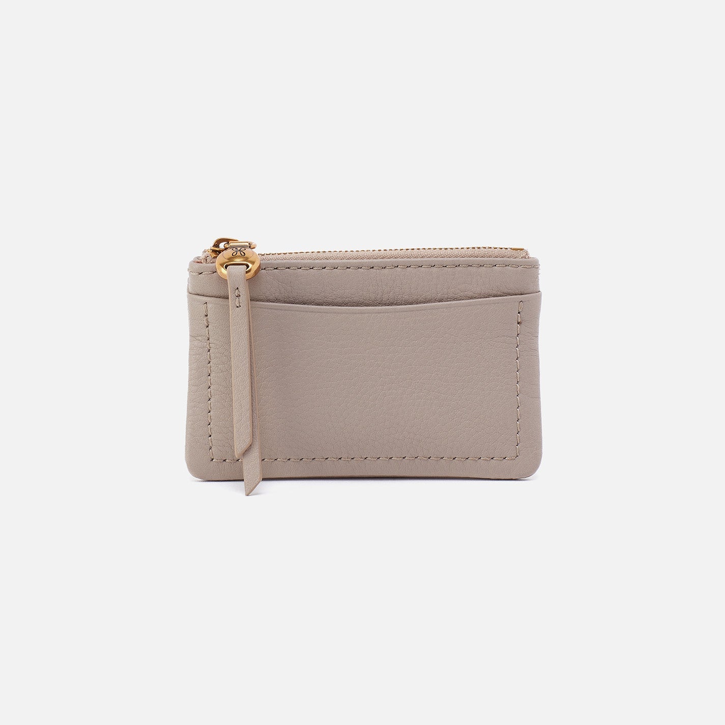 Lumen Card Case In Pebbled Leather – Taupe