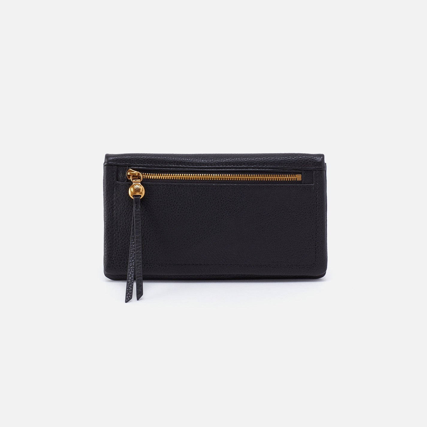Lumen Continental Wallet in Pebbled Leather – Black