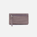 Lumen Continental Wallet in Metallic Leather – Pewter Spur