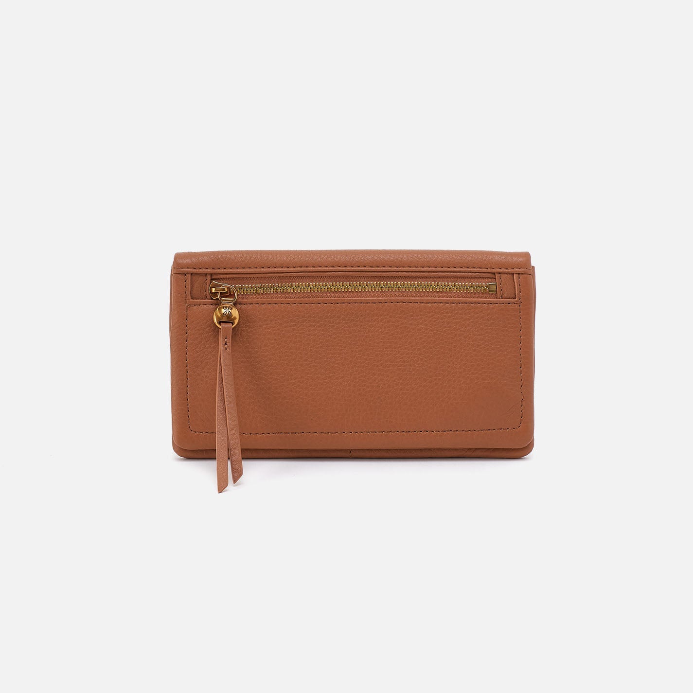 Lumen Continental Wallet in Pebbled Leather – Warm Honey