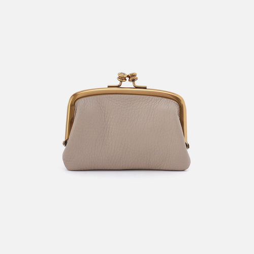 Cora Frame Card Holder in Pebbled Leather – Taupe