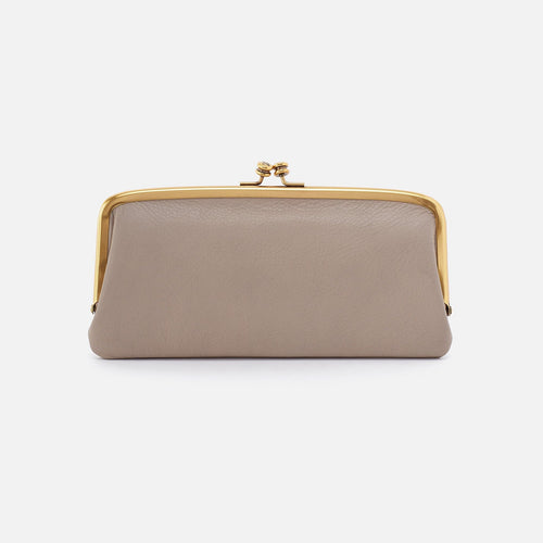 Cora Large Frame Wallet In Pebbled Leather – Taupe