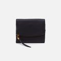 Fern Medium Trifold Wallet In Pebbled Leather – Black