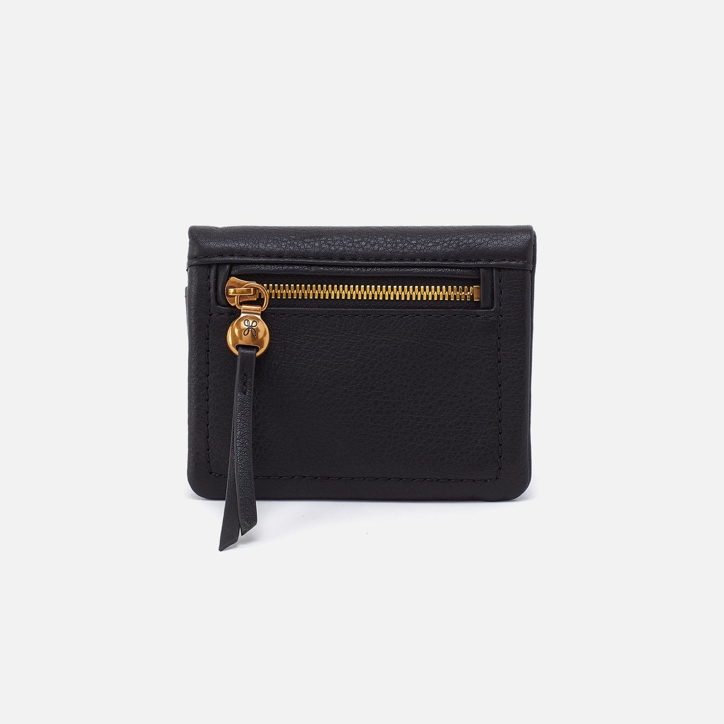 Lumen Mini Wallet in Pebbled Leather – Black