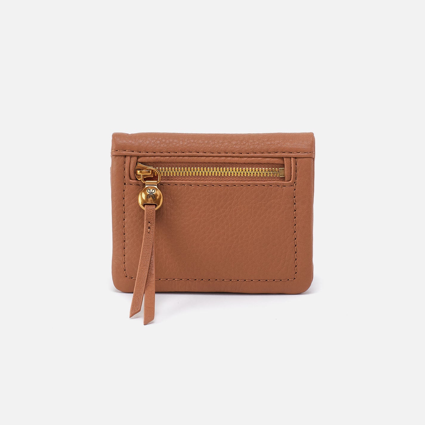 Lumen Mini Wallet in Pebbled Leather – Warm Honey