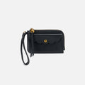 Tabby Card Wristlet In Pebbled Leather – Black