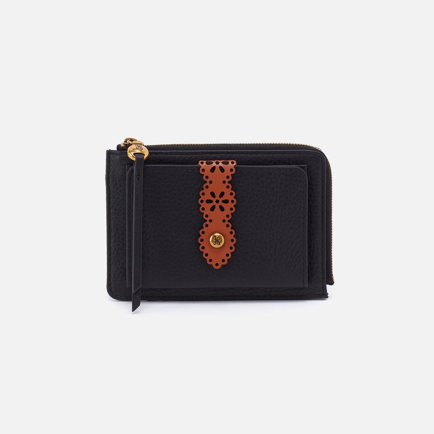 Tabby Zip Medium Wallet In Pebbled Leather – Black