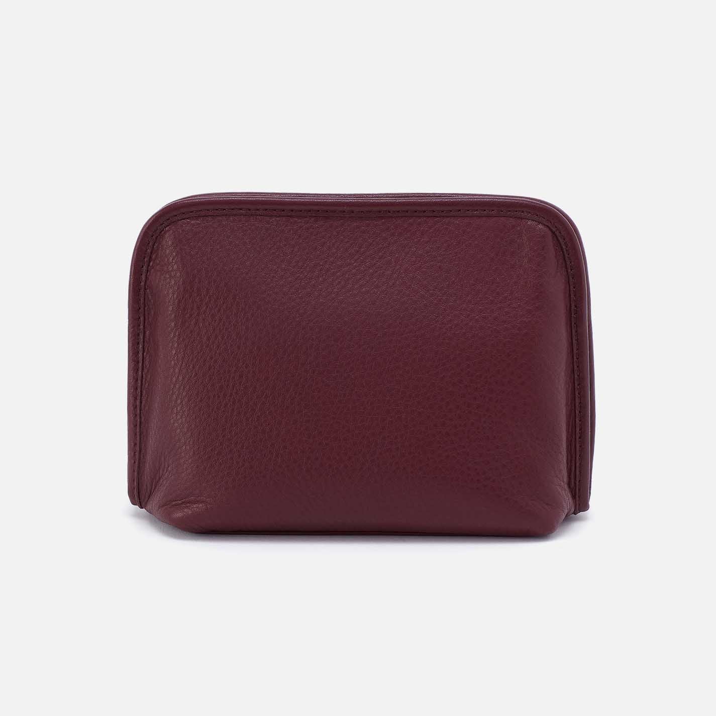 Beauty Cosmetic Pouch in Pebbled Leather – Mulberry Glaze