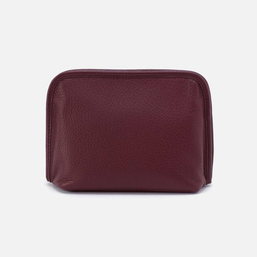 Beauty Cosmetic Pouch in Pebbled Leather – Mulberry Glaze