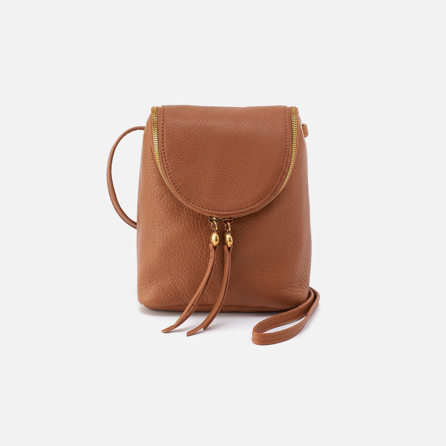 Fern Crossbody in Pebbled Leather – Warm Honey