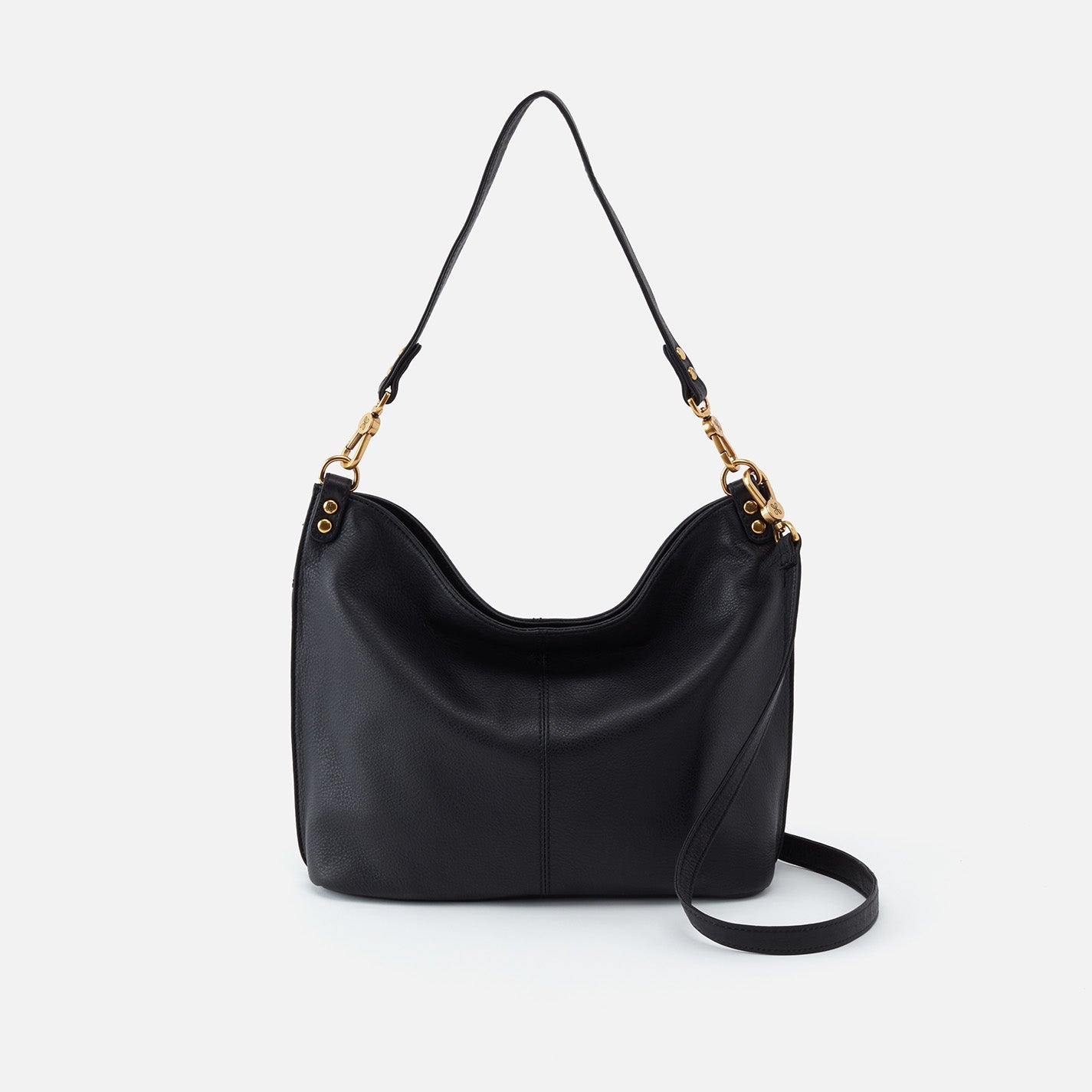Pier Shoulder Bag in Pebbled Leather – Black
