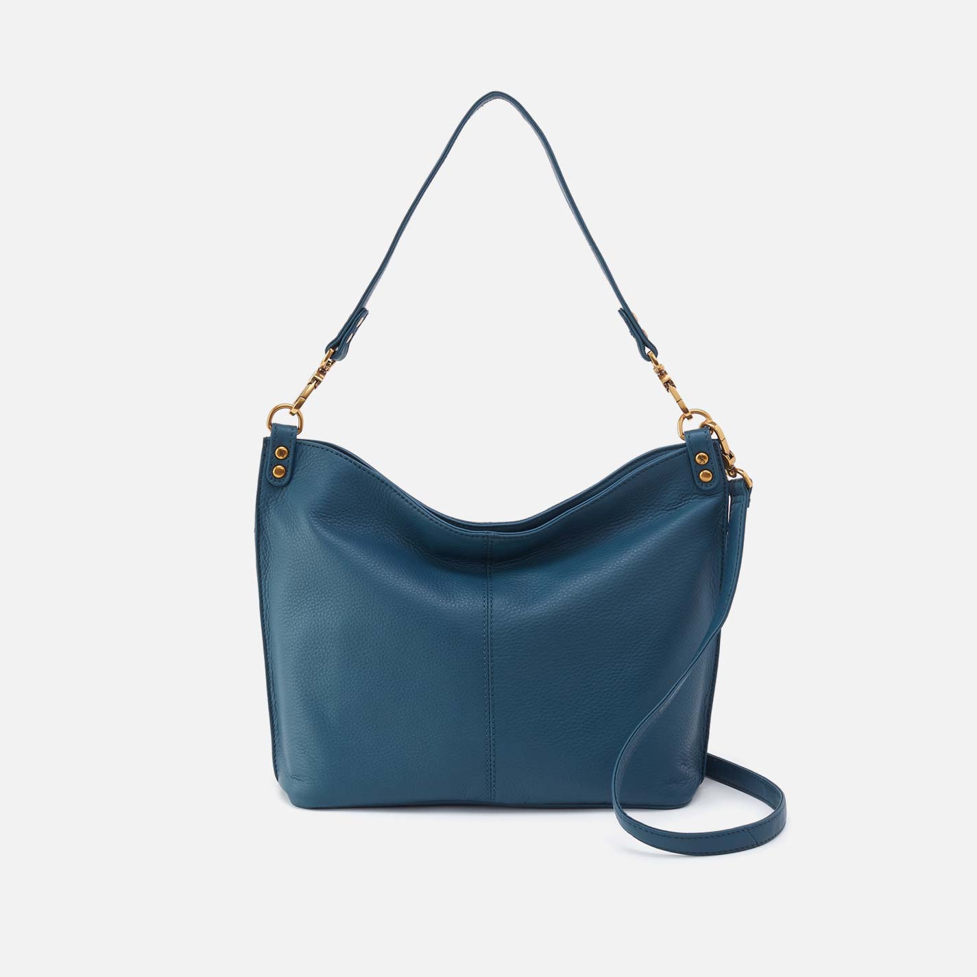 Pier Shoulder Bag in Pebbled Leather – Peacock Feather