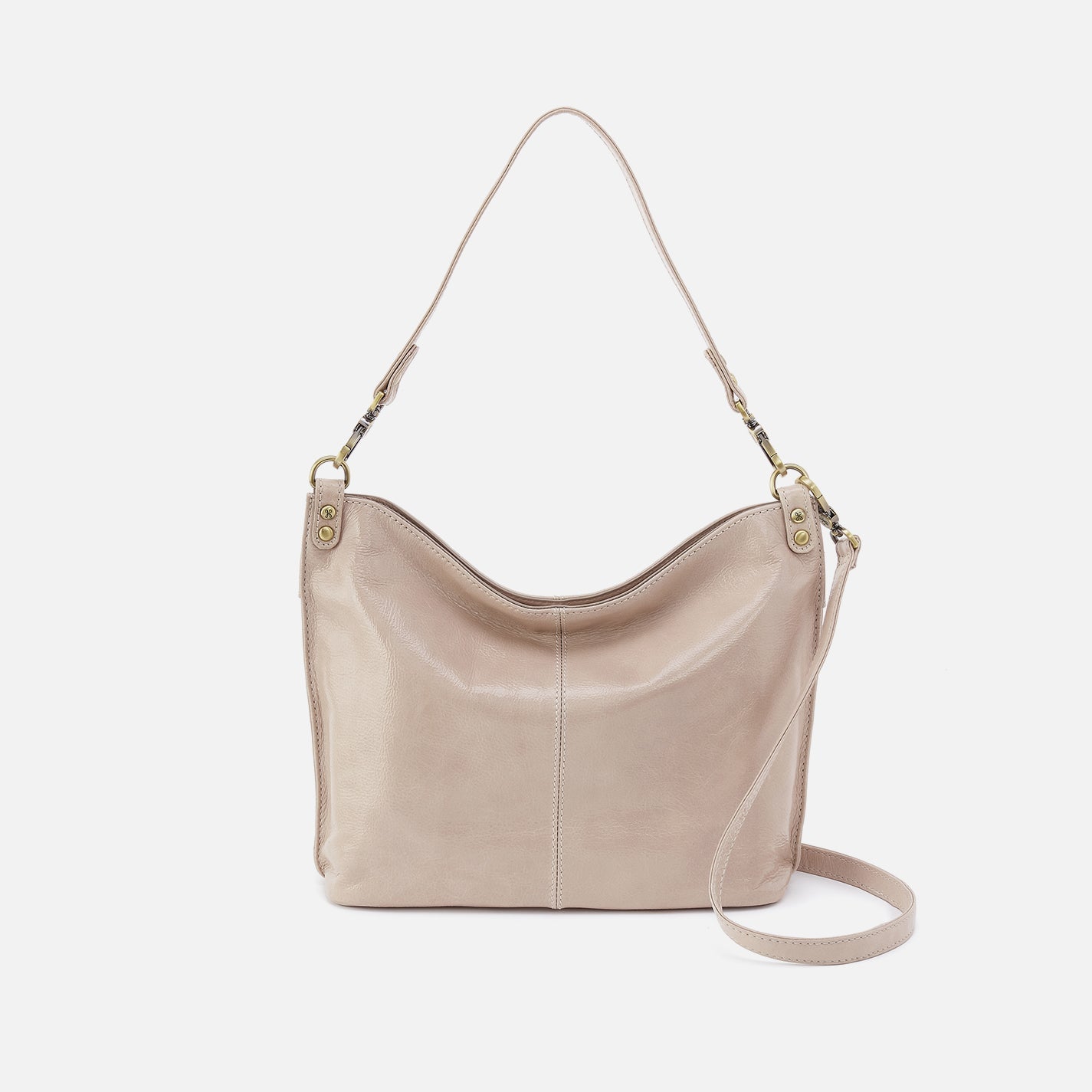 Pier Shoulder Bag in Aniline Gloss Leather – Stone Gloss