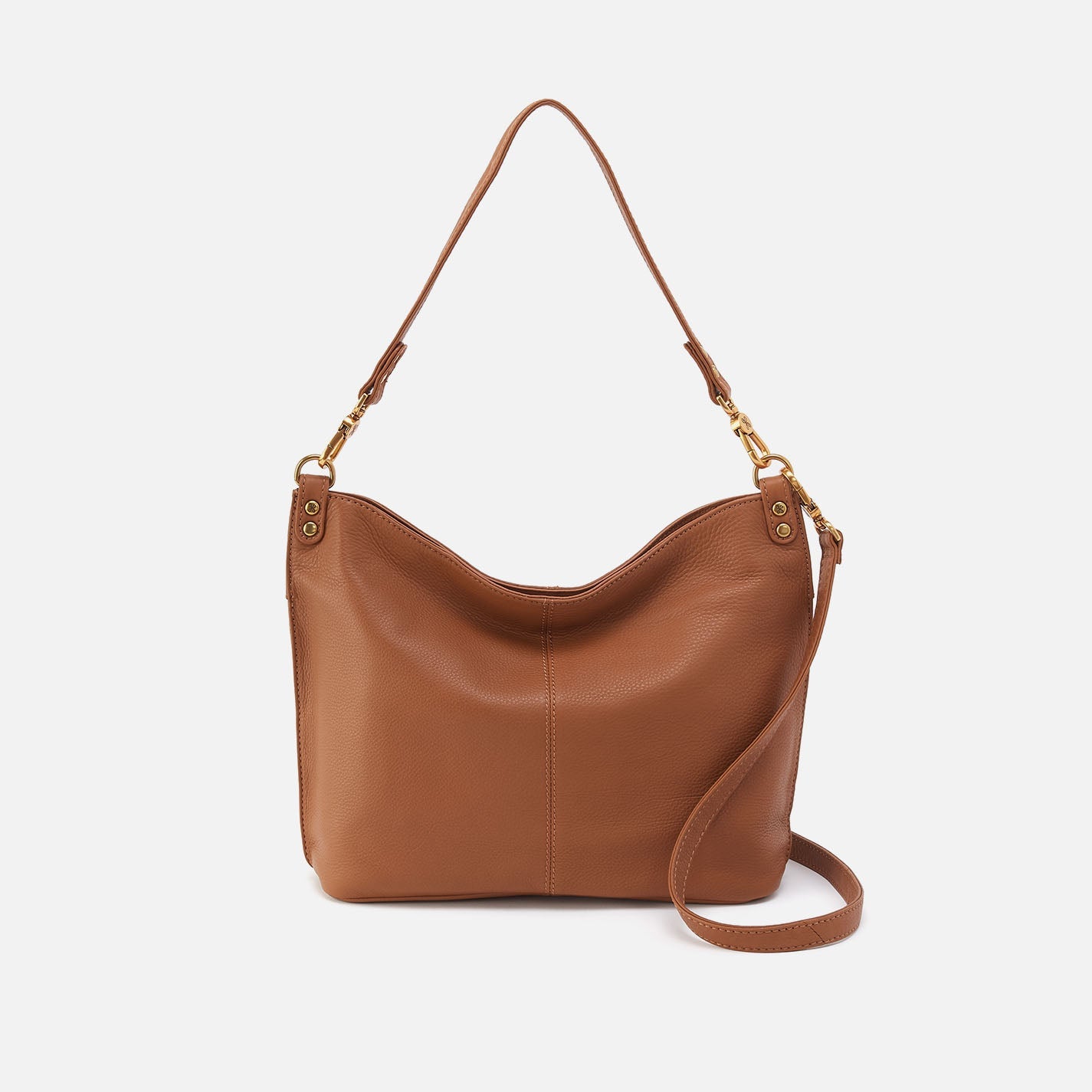 Pier Shoulder Bag in Pebbled Leather – Warm Honey