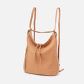 Merrin Convertible Backpack in Pebbled Leather – Sandstorm