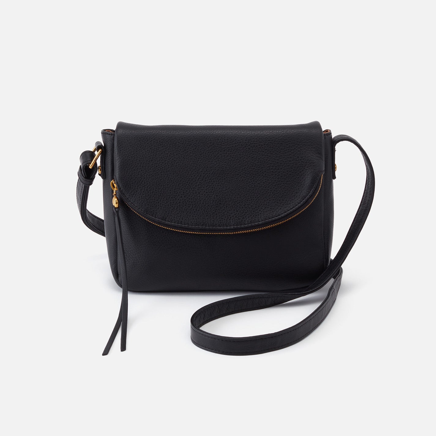 Fern Messenger Crossbody In Pebbled Leather – Black