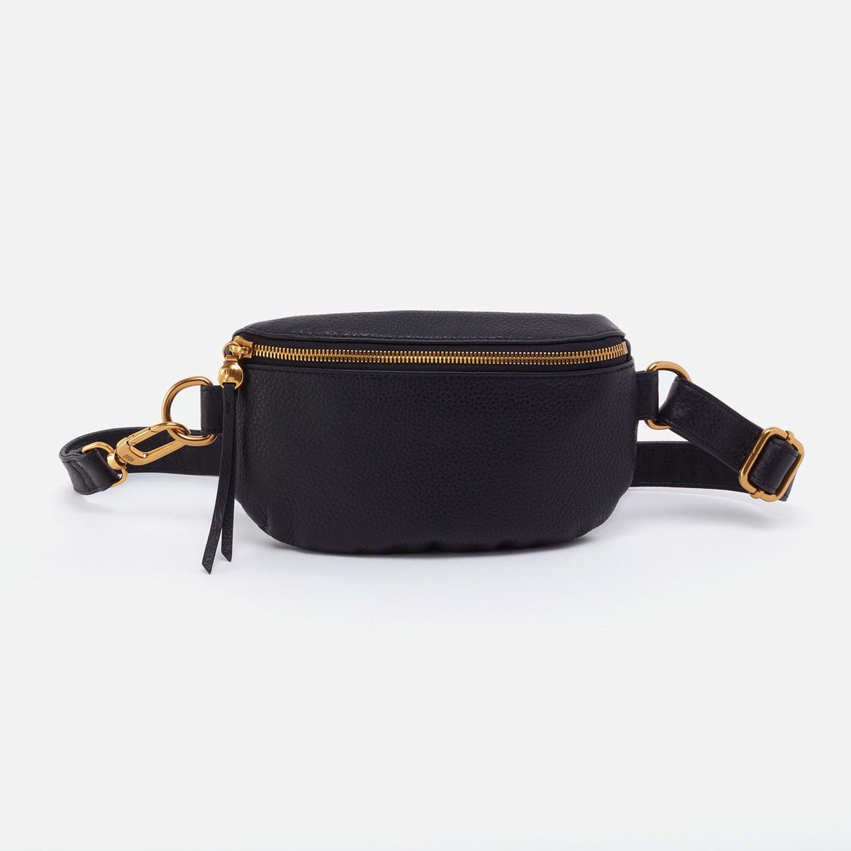 Fern Belt Bag In Pebbled Leather – Black