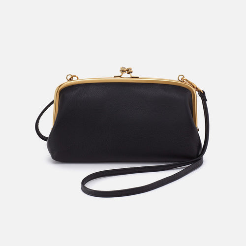 Cora Wallet Crossbody In Pebbled Leather – Black