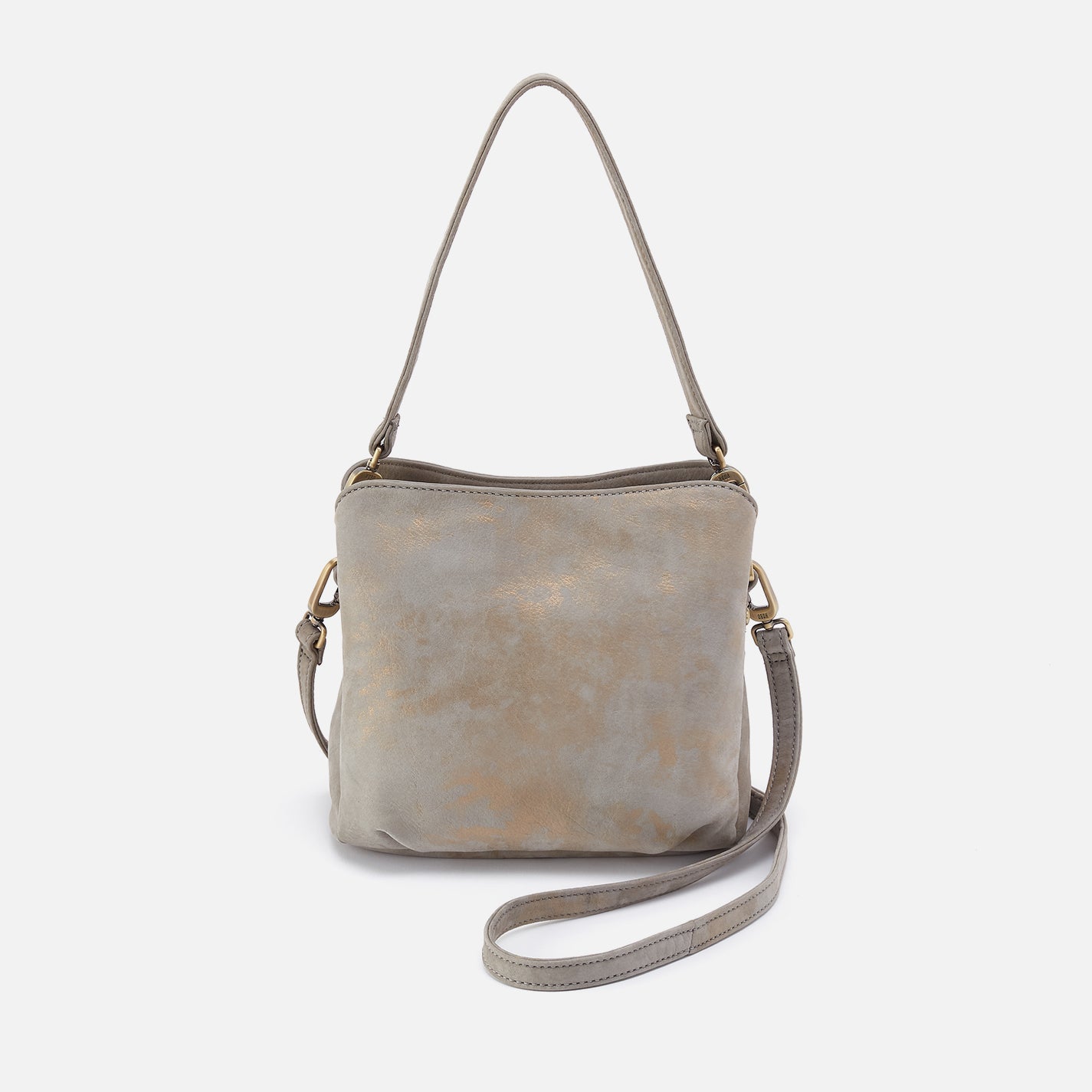 Starr Convertible Shoulder Bag in Nubuck Leather – Golden Granite
