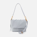 Harley Convertible Shoulder Bag In Pebbled Leather – Blue Pearl