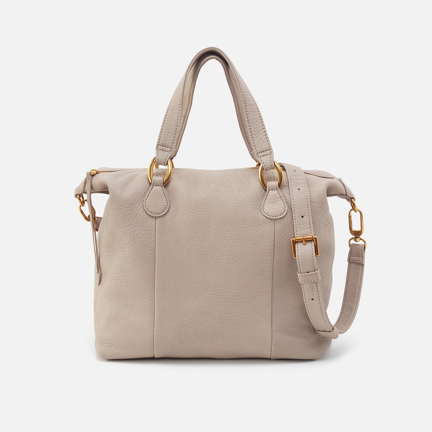 Harley Satchel In Pebbled Leather – Taupe