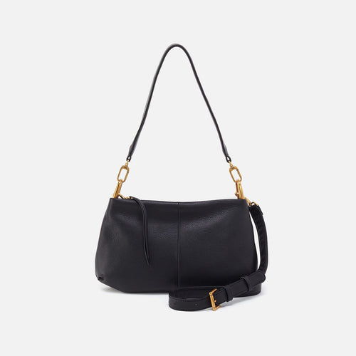 Advance Shoulder Bag in Pebbled Leather – Black