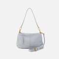 Advance Shoulder Bag In Pebbled Leather – Blue Pearl