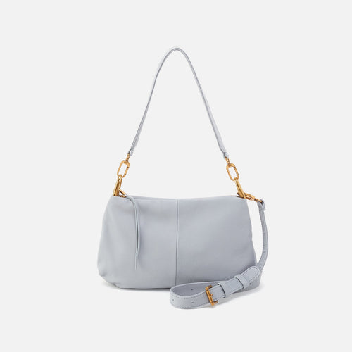 Advance Shoulder Bag In Pebbled Leather – Blue Pearl
