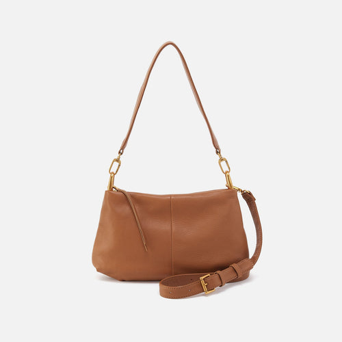 Advance Shoulder Bag In Pebbled Leather – Warm Honey