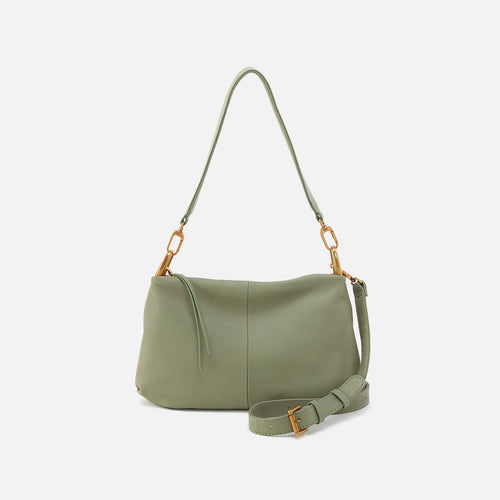 Advance Shoulder Bag In Pebbled Leather – Watercress