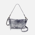 Laguna Crossbody In Metallic Leather – Blue Pewter