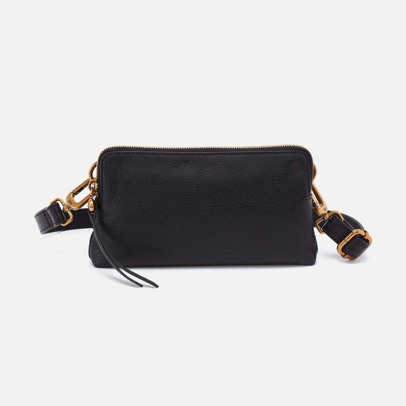 Fern Slim Belt Bag in Pebbled Leather – Black