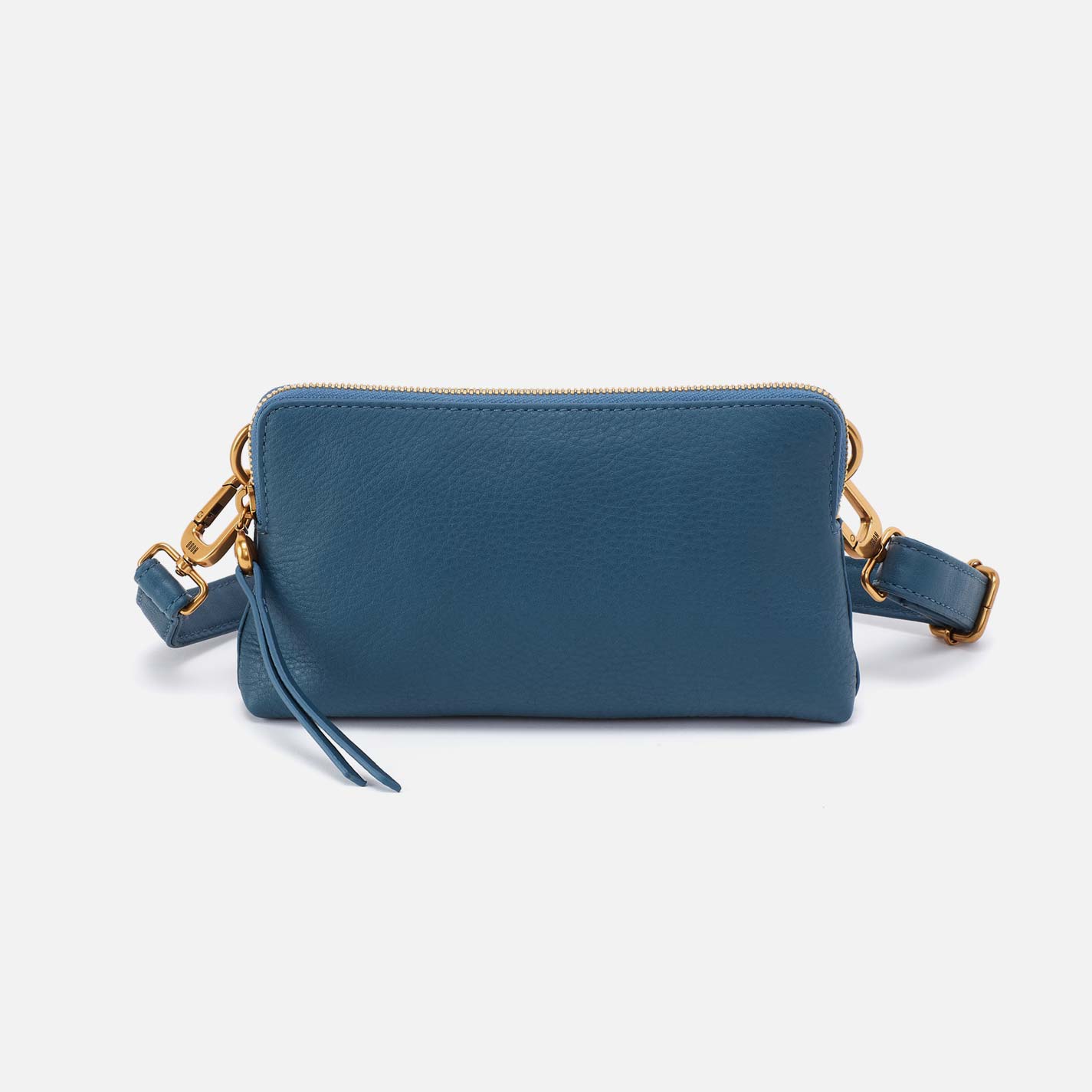 Fern Slim Belt Bag in Pebbled Leather – Peacock Feather