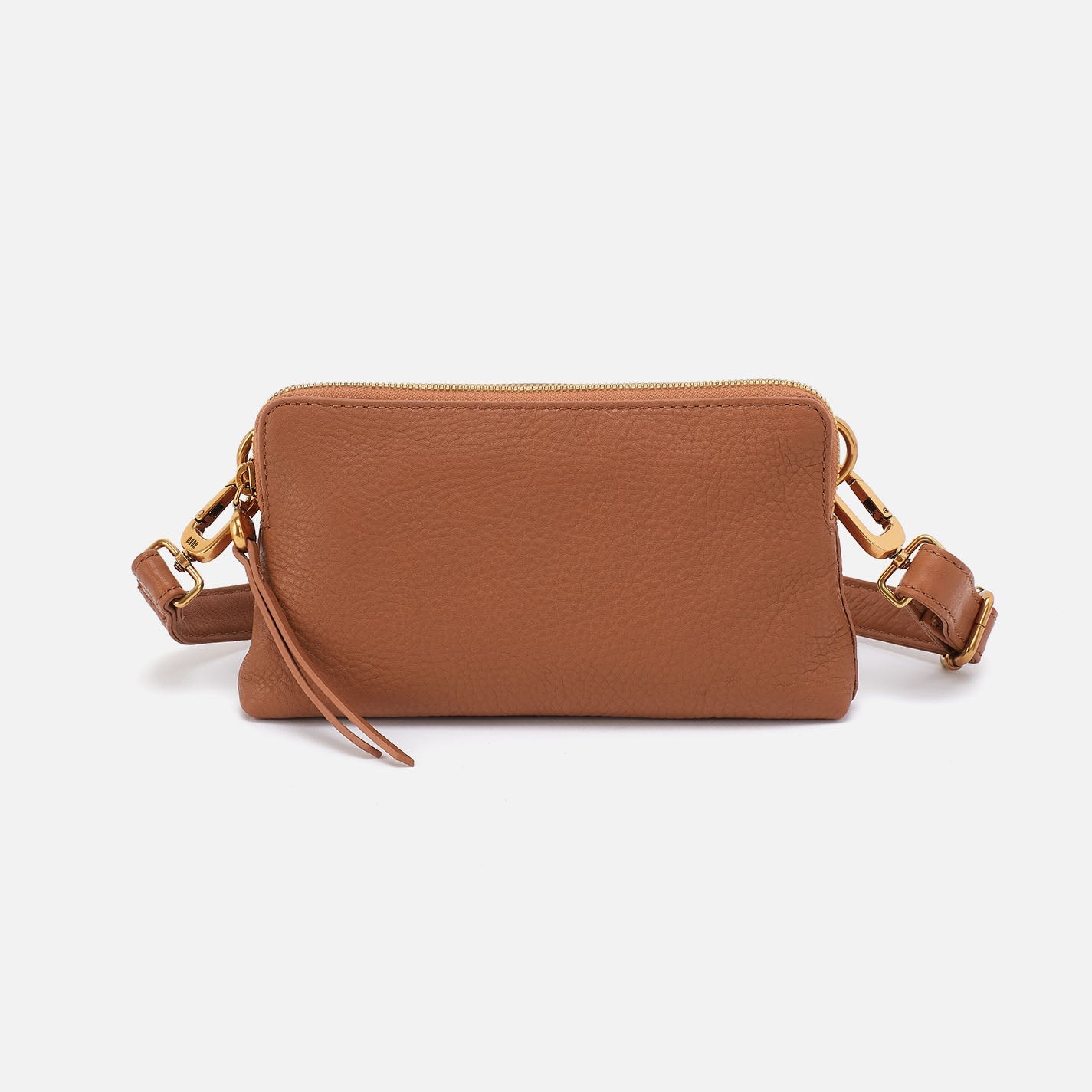 Fern Slim Belt Bag In Pebbled Leather – Warm Honey