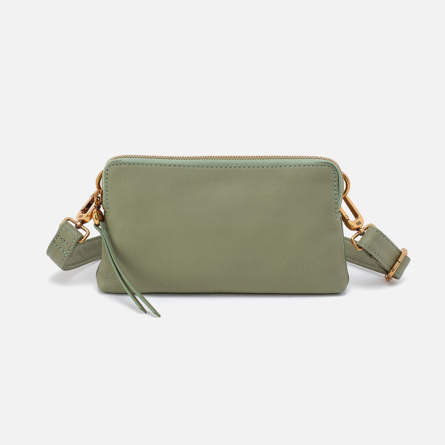 Fern Slim Belt Bag In Pebbled Leather – Watercress