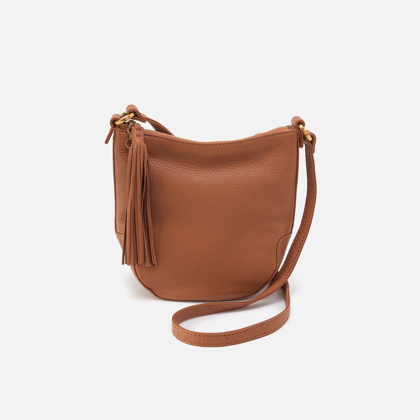Lexi Crossbody in Pebbled Leather – Warm Honey