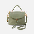 Fern Top Handle Satchel In Pebbled Leather – Watercress