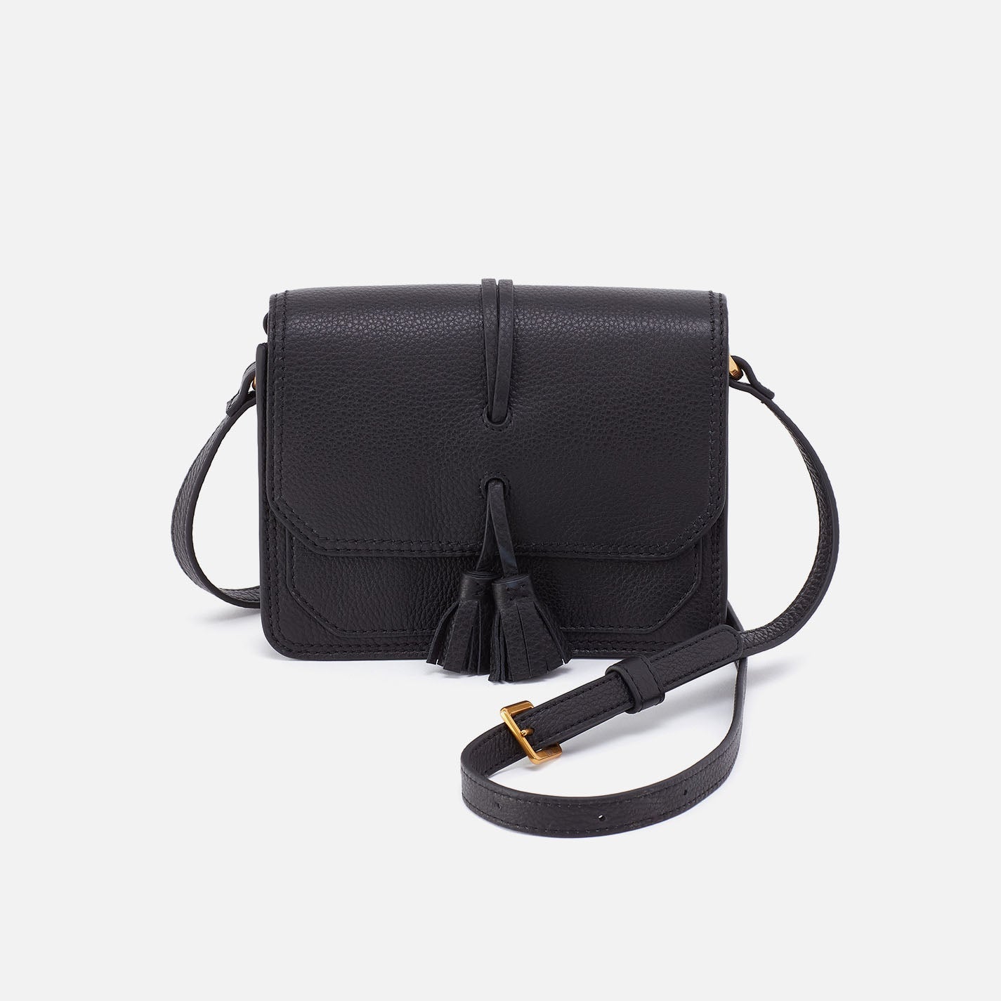 Eden Small Crossbody In Pebbled Leather – Black