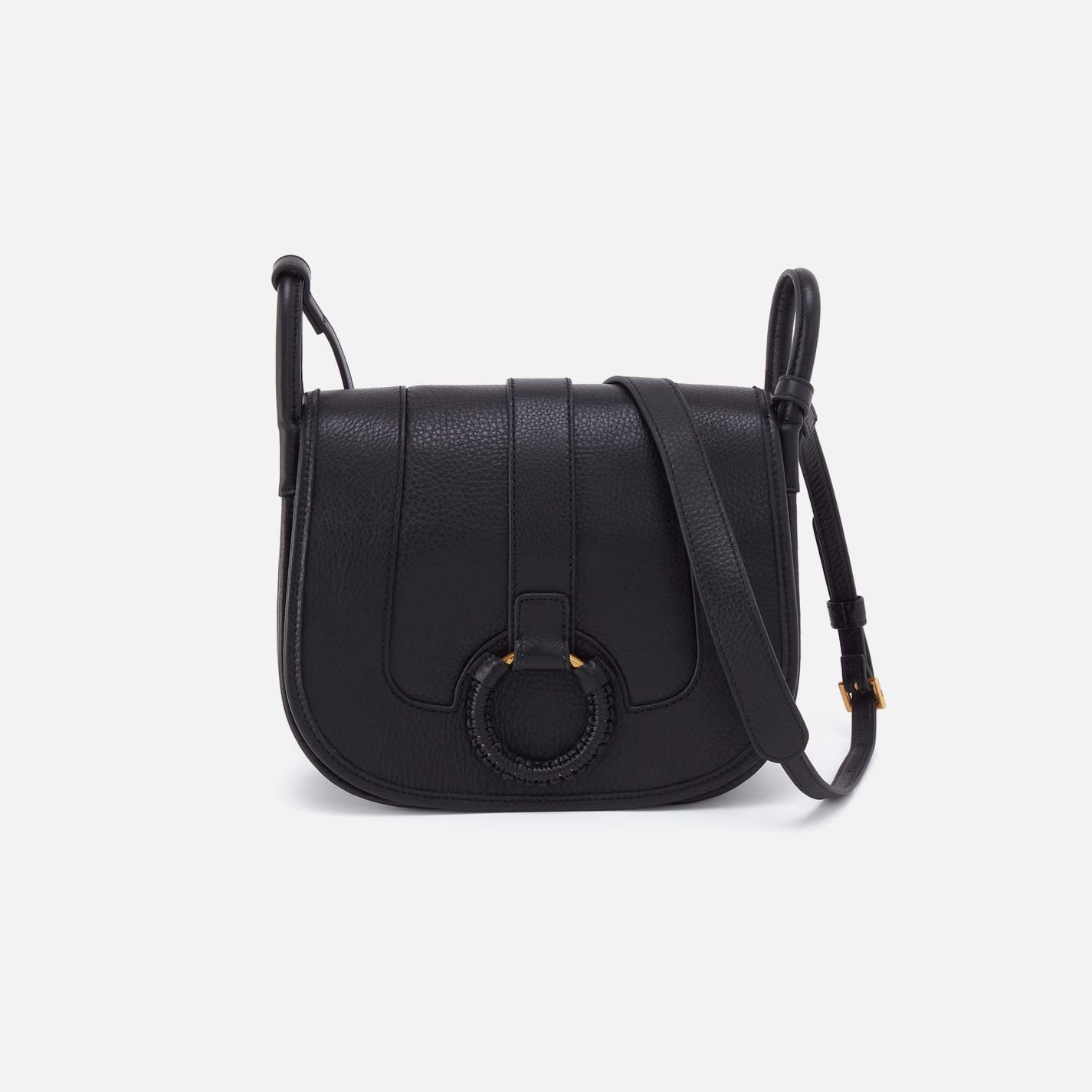 Kiva Large Crossbody in Pebbled Leather – Black