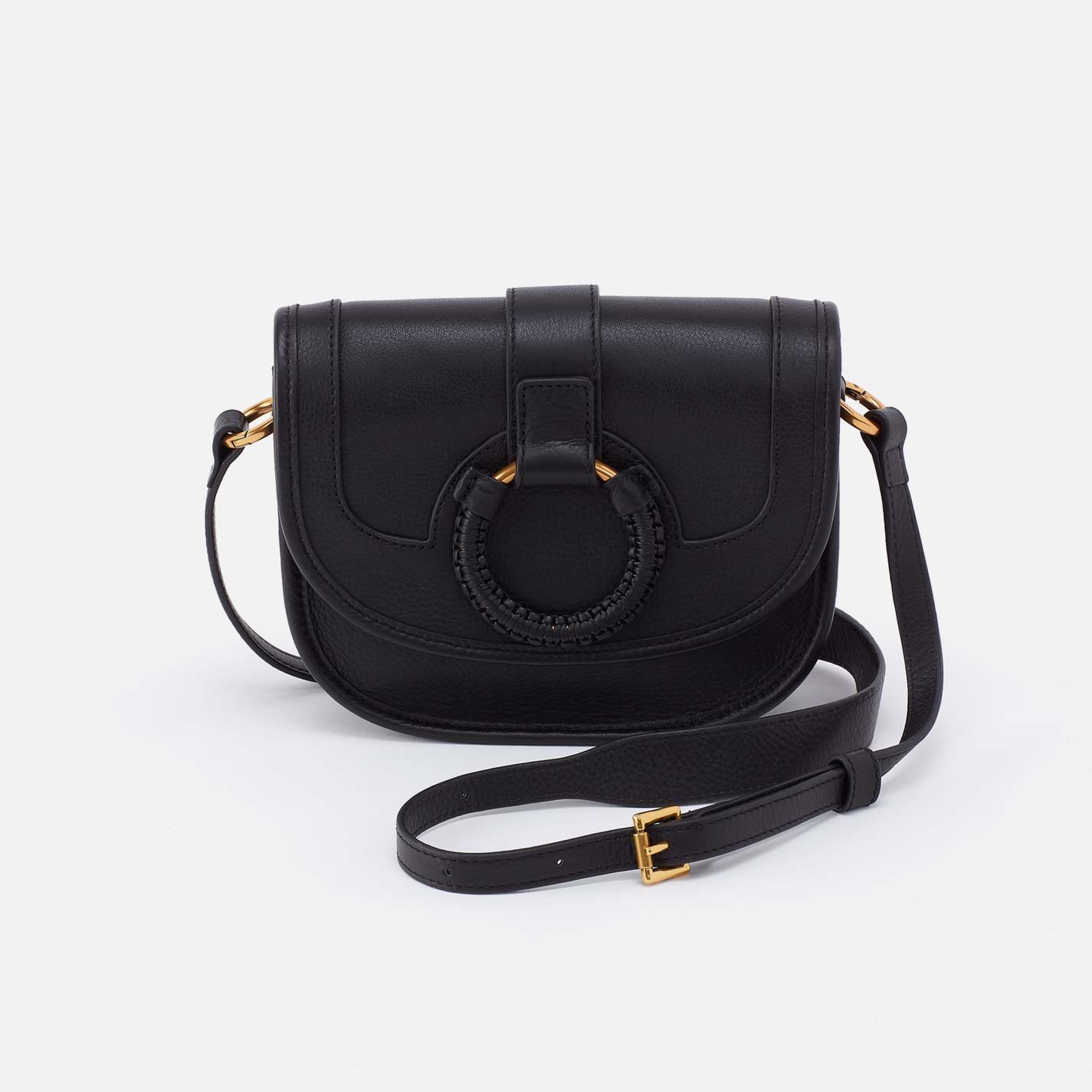 Kiva Small Crossbody in Pebbled Leather – Black