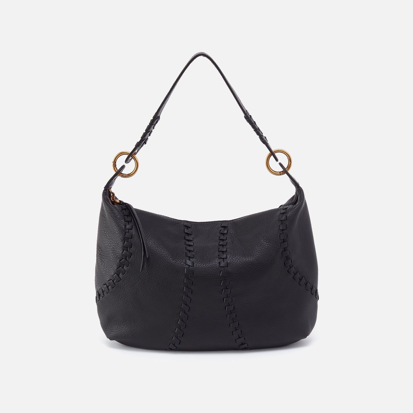 Opal Shoulder in Pebbled Leather – Black