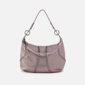 Opal Shoulder in Metallic Leather – Pewter Spur