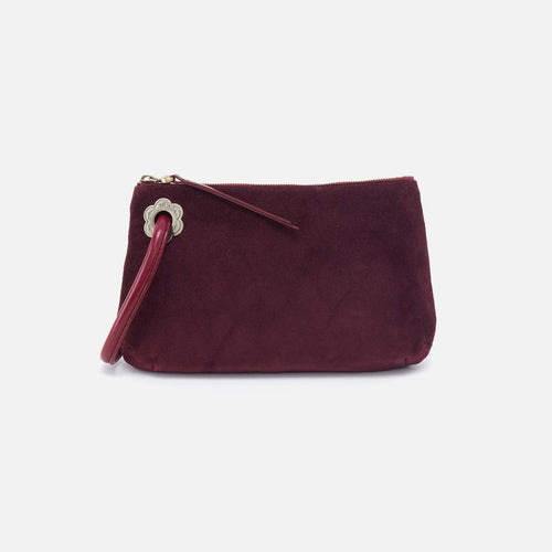Daisy Daze Large Wristlet in Suede Leather – Prairie Garnet