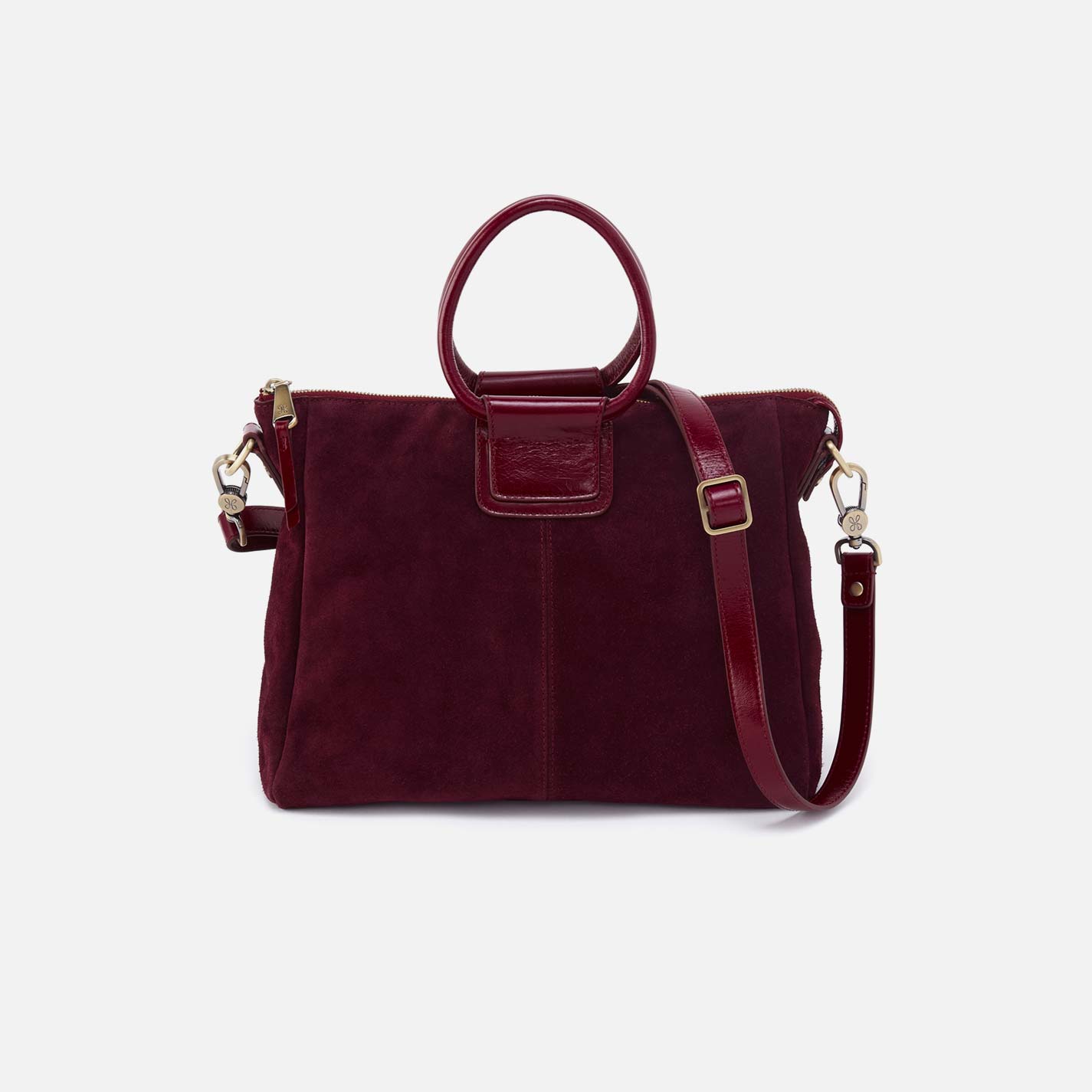 Sheila Medium Satchel in Suede Leather – Prairie Garnet