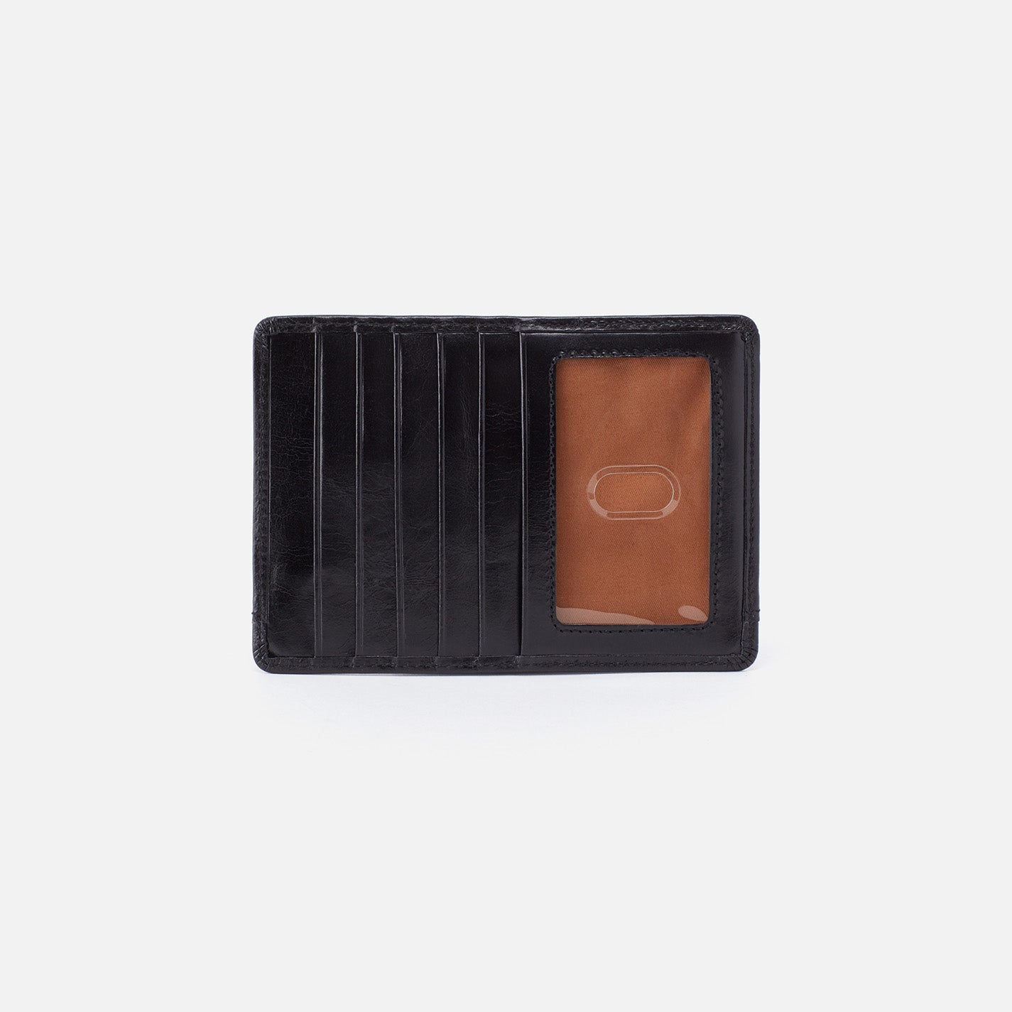 Euro Slide Card Case in Polished Leather – Black