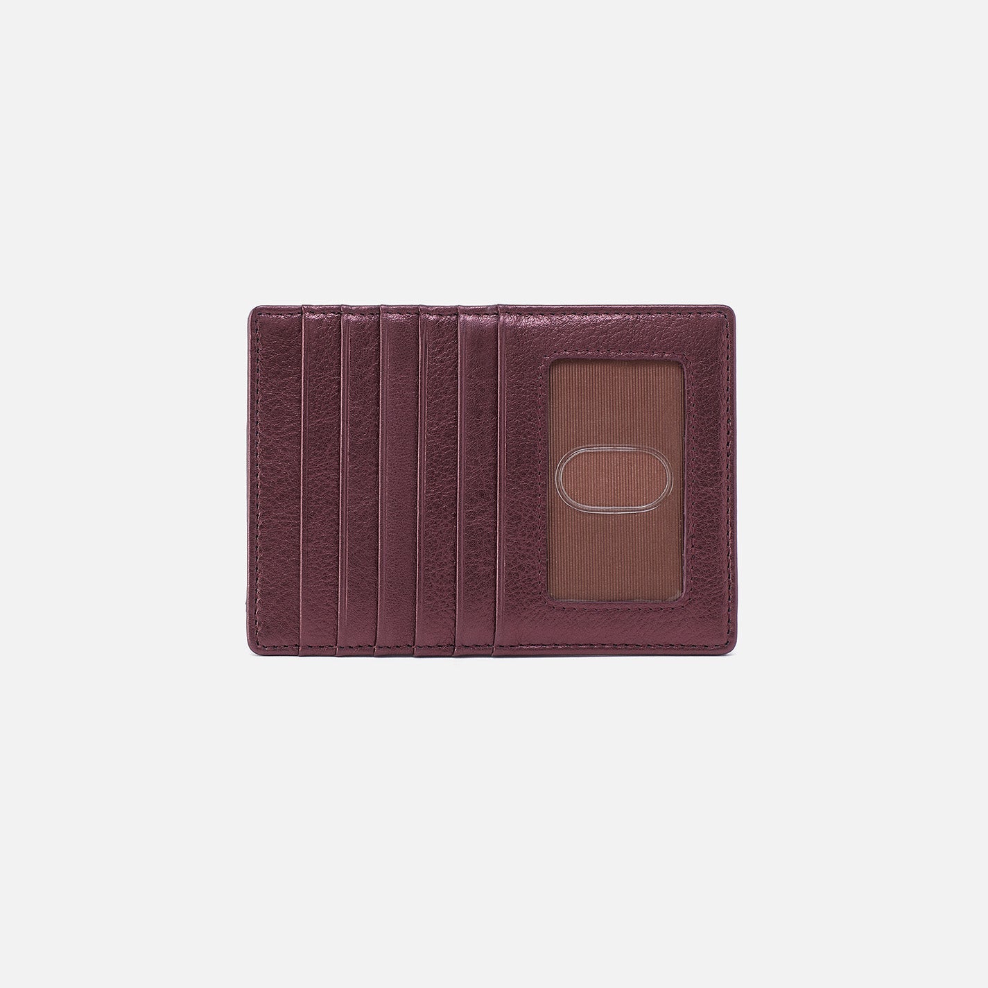 Euro Slide Card Case In Metallic Leather – Frosted Plum