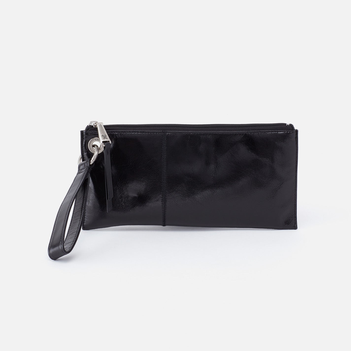 Vida Wristlet in Polished Leather – Black